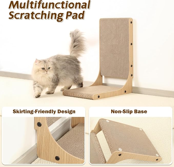 Zakkart 2-Pack Cat Scratching Board, 19.7'' Tall Cardboard L Shape Vertical Cat Scratchers for Indoor Cats, Cat Scratching Post for Wall and Couch, Medium - Image 5