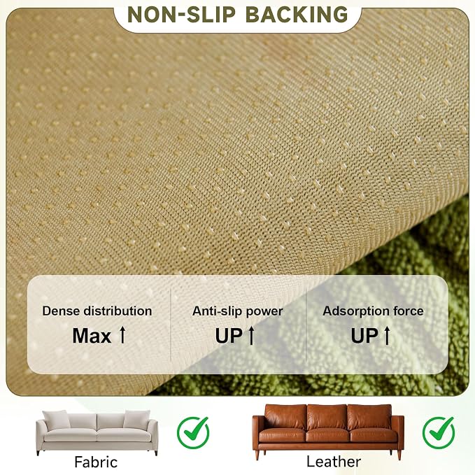 OTOB Couch Covers for Sofa Washable, Non Slip Dog Sofa Protector, 1 Piece | Matcha Green, 35.4"x82.7", Soft Plush, All Seasons, Pet Friendly, Breathable, Modern, Wear-Resistant, Sectional Couch Covers - Image 3