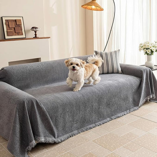 MEETSKY Couch Covers for Sofa, Washable Sofa Covers, Love Seat Couch Covers for 2 Cushion Couch Sofa Pet Friendly, Sectional Sofa Slipcovers, Thick Soft Fabric Modern Style, 71" x 118", Dark Grey by MEETSKY