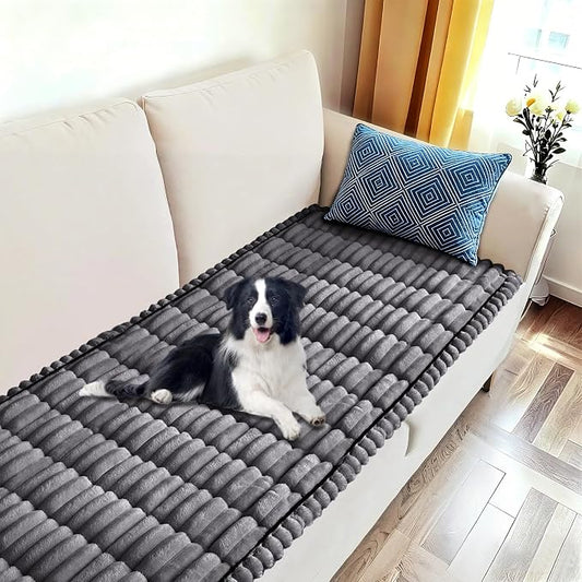 U-NICE HOME Fuzzy Loveseat Cover, Dark Grey, 27.6''x47'' | Non-Slip, Washable, Couch cover for dog, Pet friendly, Furniture Protector by U-NICEHOME