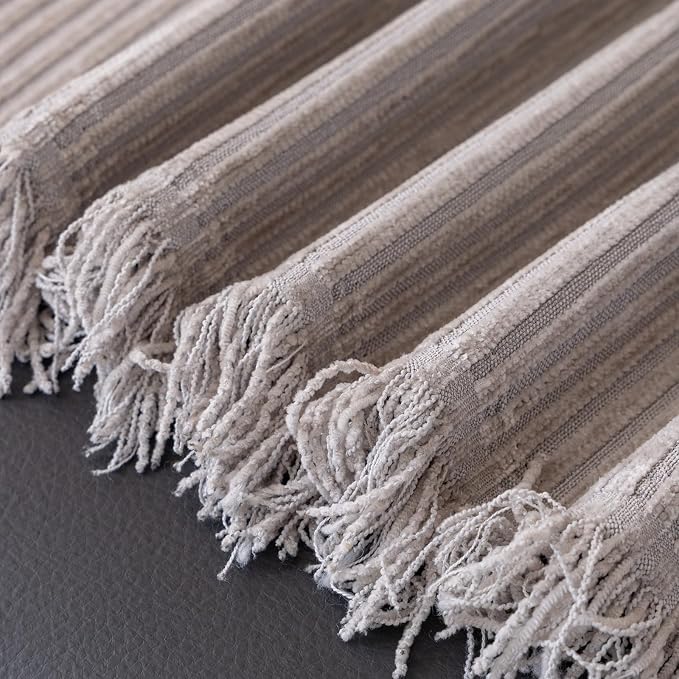DREAMINGO Modern Minimalist Sofa Covers Washable Pet Furniture Protector Couch Cover for Dogs Cozy Chenille Couch Cover Blanket Stripe Textured Sectional Couch Slipcovers (Large, Light Grey) - Image 7