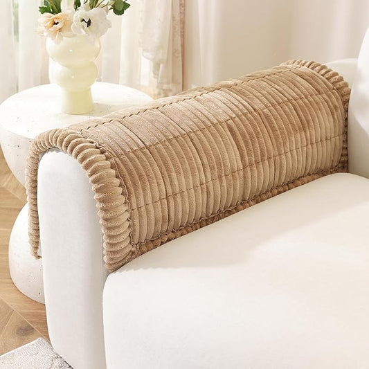 OstepDecor Couch Cover for Dogs, Washable Non Slip Sofa Cover for Pets, Soft Couch Covers for Sofa, Loveseat and Sectional, Furniture Protector Against Pet Hair & Scratches (20" x 24", Khaki) by OstepDecor