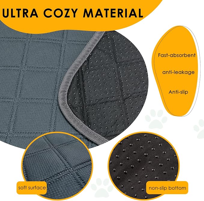 4 Pack Guinea Pig Cage Liners Washable Guinea Pig Bedding Super Absorbent | Waterproof | Non Slip| Reusable Guinea Pig Pee Pads for Small Animals Cages Rabbit Hamster Rat - 48" x 24" - Image 3
