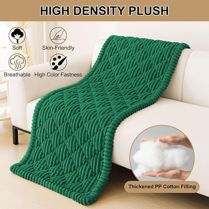 Smiry Couch Cover for Dogs Washable, Non Slip Fuzzy Pet Sofa Protector | Soft Thick Furniture Cover for Sofa, Loveseat and Sectional, Scratch & Pet Hair Resistant (Emerald Green, 27.6" x 88") - Image 9
