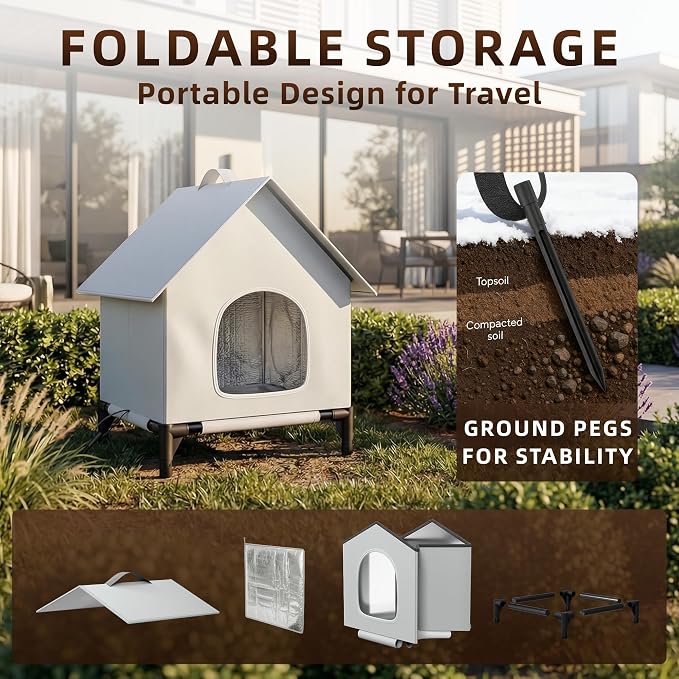 Large Cat House for Outside&Indoor,Easy to Put Together, Selfwarming Cat Shelter for Winter,Insulated and Weatherproof,Large Cave Bed for Garden(22 x 22 x 26 inch,XL,Normal) - Image 5