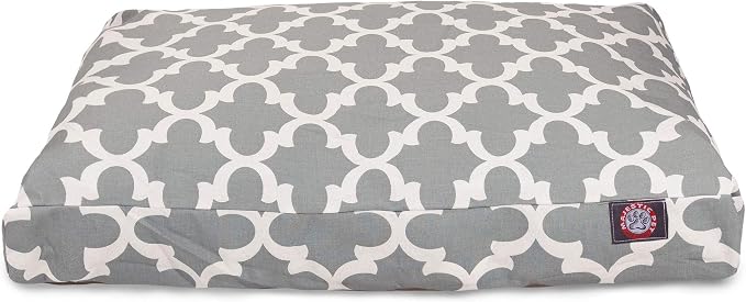Gray Trellis Small Rectangle Indoor Outdoor Pet Dog Bed With Removable Washable Cover By Majestic Pet Products - Image 2