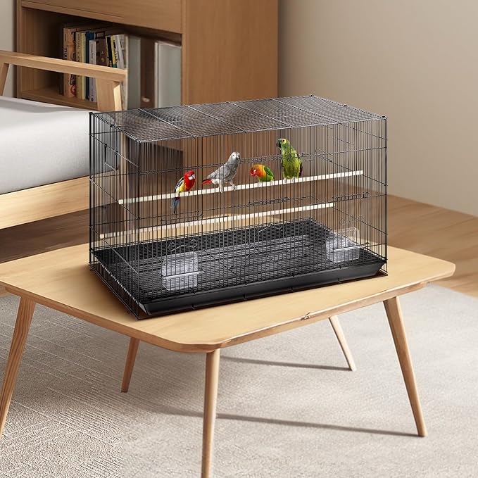 VEVOR 30 Inch Flight Bird Cage, Stackable Bird Cage Parakeet Cage with Slide-Out Tray and Handle, Small Parrots Birdcage for Cockatiels Budgies Conure Macaw Finch Lovebirds Canaries Pigeons - Image 8