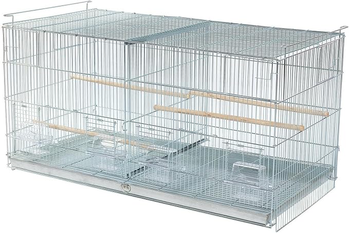 Large No Rust Stainless Galvanized Zinc Stackable Breeder Bird Flight Cage Side Breeding Nest Door with Removable Divider 30"x11"x15"H - Image 6
