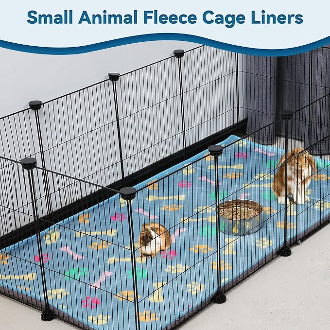 YUEPET 3 Pack Waterproof Guinea Pig Blankets Washable Small Animal Fleece Cage Liners Soft Pet Mat Guinea Pigs Fleece Bedding for Hamster Rabbit Chinchilla Ferret Guinea Pig 48"×24" - Image 6