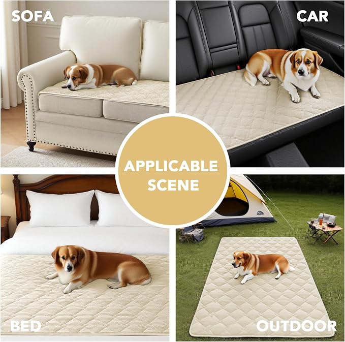 H.VERSAILTEX Couch Cover Chenille Pet Fuzzy Sofa Covers for 3 Cushion Couch Anti Slip Washable Sofa Slipcovers with Strap Soft Couch Protector Cover for Dogs Cats Kids(27.6" x 82", Ivory) - Image 6