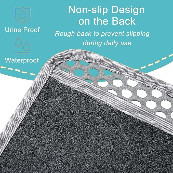 XL Cat Litter Mat, Longer 28"x47", Litter Box Mats Extra Large for Cats | 2-Layer Honeycomb Extended Design to Less Mess, Anti-Tracking, Waterproof Non-Slip, Keeps floor clean.Mengbu(Dark Grey) - Image 5