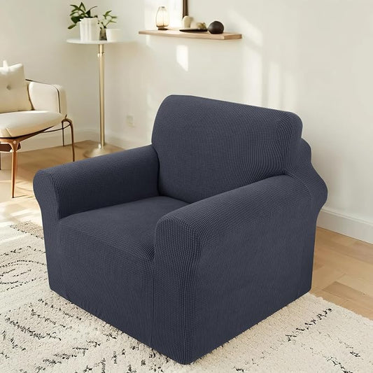 Stretch Recliner Chair Cover for Armchair, Small, Dark Gray | Chair Covers For Living Room, Furniture Protector With Non Skid Foam, Elastic Bottom, Slipcovers For Kids, Dogs by LuxshareHome
