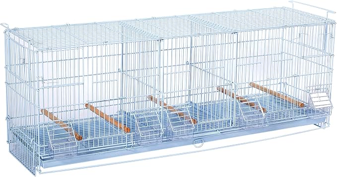 LOT of 2 Extra Large 38"x11"x15"H Stackable Breeder Bird Flight Triple Cage with Removable Double Center Divider and Breeding Nest Box Doors - Image 7