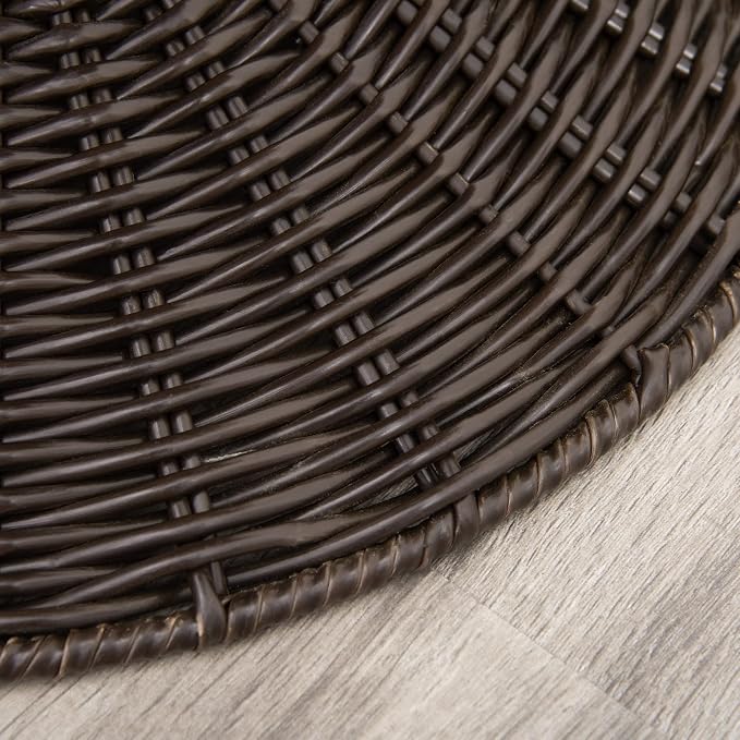 PawHut Elevated Cat Bed with Rotatable Egg Chair Pod, Cat Basket Bed with Thick Cushion, Natural Mat Grass Woven Kitty House, Coffee | Cat Basket Bed, Natural Mat Grass Woven Kitty House - Image 9