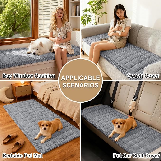 hyha Couch Cover for Dogs, Washable Non Slip Plush Flannel Sofa Protector | Thick Flannel, Silicone Anti-Slip Backing, Pet Hair & Scratch Protection, Fits Sofa & Loveseat (35.4" x 70.9") - Image 4