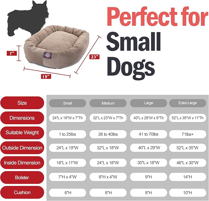 Majestic Pet 24 Inch Micro Velvet Calming Dog Bed Washable – Cozy Soft Round Dog Bed with Spine for Head Support - Fluffy Donut Puppy Mat 24x19x7 (inch) Small - Pearl (2025) - Image 3
