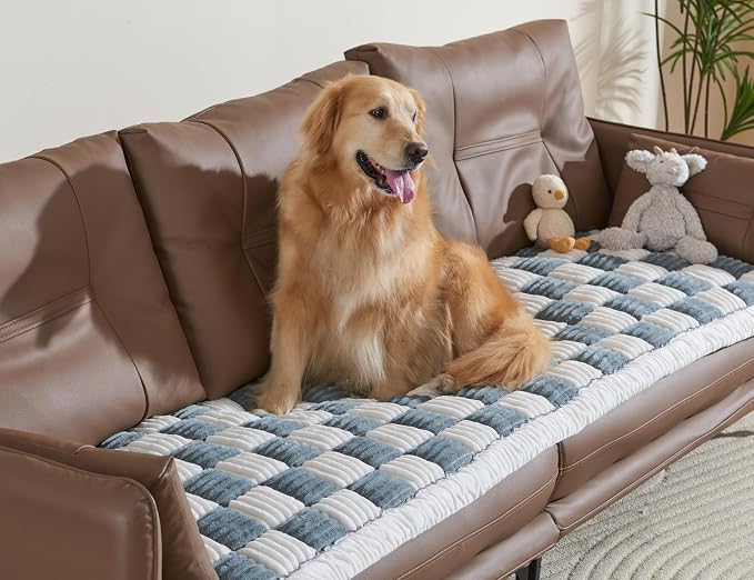 Couch Cushion Cover for dogs Sofa Cover Washable Pet Love Seat Couch Covers for Sofa Slipcovers Couch Protector Blanket for Dog Sofa Cushion Covers for Pet Washable Pad Blue Grey 70x210cm/27.6x82.7in - Image 6