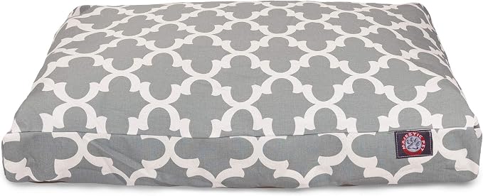 Gray Trellis Large Rectangle Indoor Outdoor Pet Dog Bed With Removable Washable Cover By Majestic Pet Products by MajesticPet