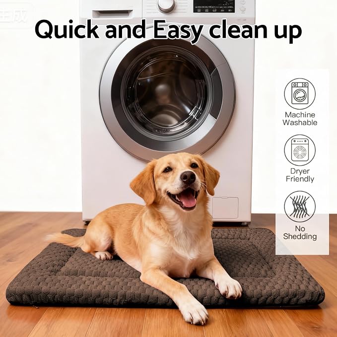 Dog Bed Mat - Dog Crate Pad - Reversible Mat for Pet Comfort - Soft Bed Crate Pads for All Seasons - Durable, Machine Washable Mat for Crates, Travel, and Home (Dark Brown, 30" L*20" W*1.5" Th) - Image 5