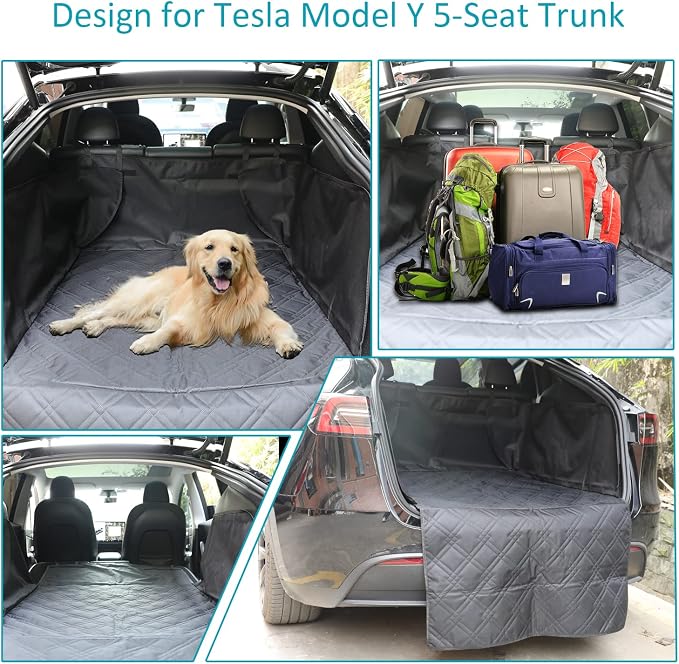 Model Y Rear Trunk Cargo Liner Pet Mat Dogs Rear Seat Cover Protector All-Weather Waterproof Compatible with Tesla Model Y Accessories 2019-2025 - Image 8