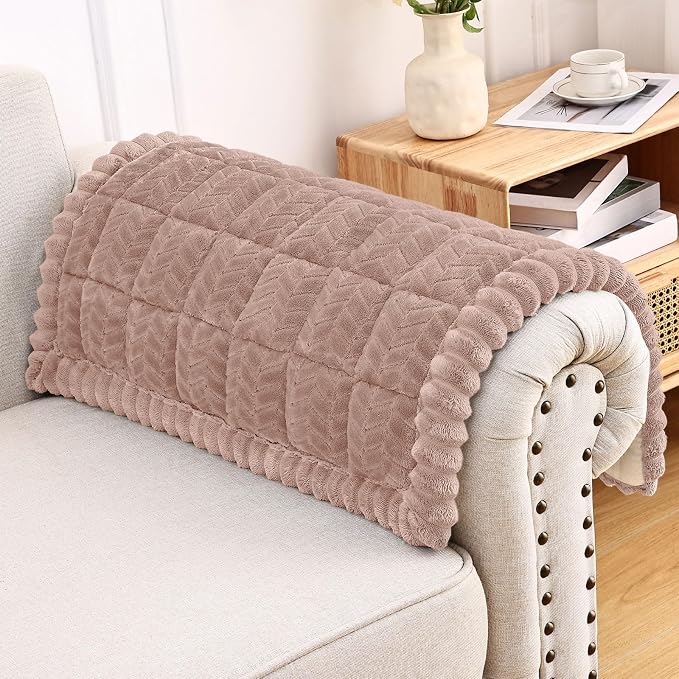 Smiry Couch Cover for Dogs, Non Slip Fuzzy Pet Sofa Arm Covers Washable | Sofa Slipcovers for Armrest & Backrest, Soft Thick Furniture Protector for Cats Dogs, Against Fur, Dirt (27.6"x27.6") by Smiry