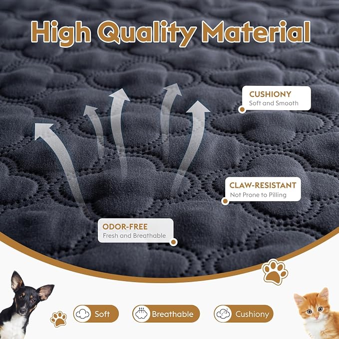 FunFurry Waterproof Dog Blanket, Couch Cover for Dogs Washable, Reversible Dog Bed Cover.(Dark＆Light Grey, 30 X 70 Inch - 1 Pack) - Image 5