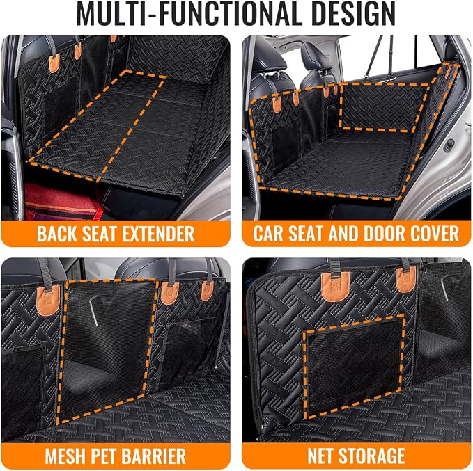 MAXFUT Dog Back Seat Extender,Backseat Pet Cover for Dogs,Rear Dog Car Seat Cover for Back Seat,Hard Bottom Car Seat Cover for Dogs, Dog Hammock for Car - Image 4