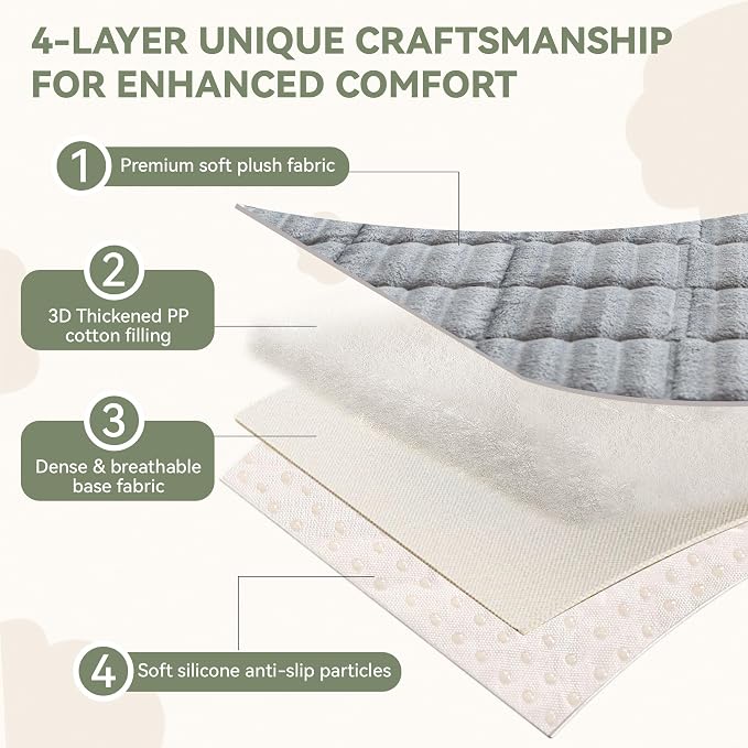OTOB Dog Couch Cover Washable Non Slip Pet Friendly Sofa Couch Protector | Light Gray, 27.6" x 70.9", All Seasons, Soft Fuzzy Plush, Sofa Covers for Pets, Breathable, Thick Wear-Resistant - Image 5