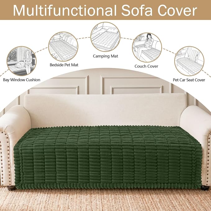 hyha Couch Cover for Dogs, Washable Non Slip Plush Flannel Sofa Protector | Thick Flannel, Silicone Anti-Slip Backing, Pet Hair & Scratch Protection, Fits Sofa & Loveseat (43" x 82.7") - Image 3