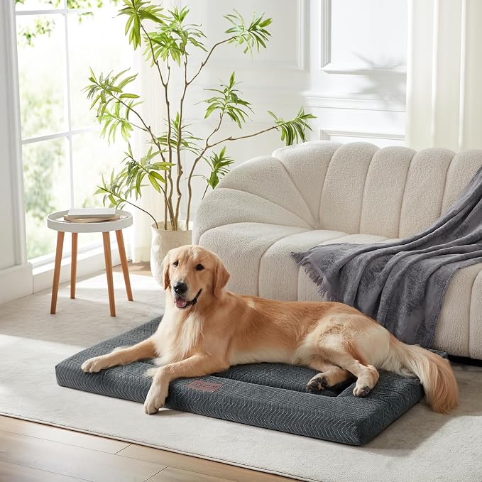 Dog Bed for Crate, Medium/Large Dogs Crate Bed,Washable Dog Beds Kennel Mat | 36" Pet Beds Mat W/ Soft Wavy Plush Comfortable Anti-Slip Sleeping Mattress for Dogs & Cats - Image 6