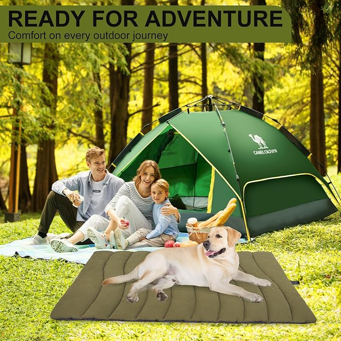 BINGPET Outdoor Travel Dog Bed for Large/Medium Dogs,Portable Waterproof Camping Mat with Carry Bag,Foldable Outside Bed,Machine Washable Indoor Pet Mat for Small,Medium and Large Dogs 26"x43" - Image 8