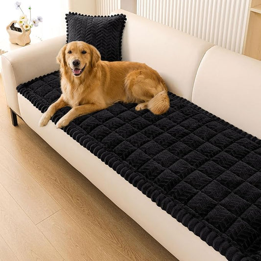 Smiry Couch Cover for Dogs, Non Slip Fuzzy Pet Sofa Covers Washable | Sofa Slipcovers for 3 Cushion Couch, Soft Thick Furniture Protector for Cats Dogs, Against Fur, Dirt, Scratch (27.6"x82.7") by Smiry