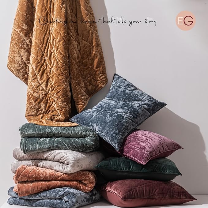 EverGrace Luxury Wave Crushed Velvet Quilt Set, King Size, Stormy Blue | Luxurious Soft, Lightweight Velvet Comforter, Cozy Plush Oversized Bedspread Coverlet for All Season, with 2 Shams - Image 7