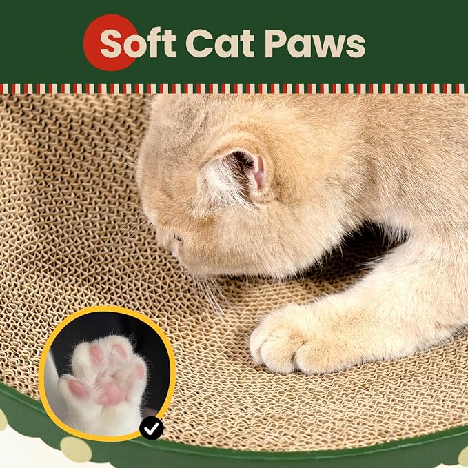 Conlun Oval Cat Scratcher Bed | Scratching Bowl Lounge for Kittens | Medium | Corrugated Cardboard Pad | Concave Shape | No Mess Enclosed Base | Serves as Couch Furniture Protector - Image 6