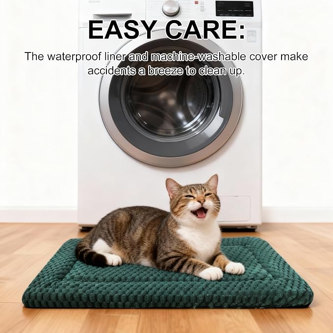 Dog Bed Mat - Dog Crate Pad - Reversible Mat for Pet Comfort - Soft Bed Crate Pads for All Seasons - Durable, Machine Washable Mat for Crates, Travel, and Home (Dark Green, 18" L*14" W*1.5" Th) - Image 5