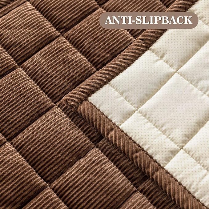 Couch Cover for Dogs Non-Slip Pet Couch Cover for Sofa Plush Protector | Non-Slip Backing, Machine Washable, Pet Friendly, Pet Hair & Scratch Protection, Sofa Cushion Protector（Brown, 27.6"×59.1") - Image 4