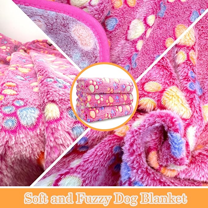 Dog Blankets for Medium Large Dogs Washable, 3 Pack Pet Blanket Washable 41" x 31", Fuzzy Soft Puppy Throw Cover for Kennel Crate Bed - Image 2