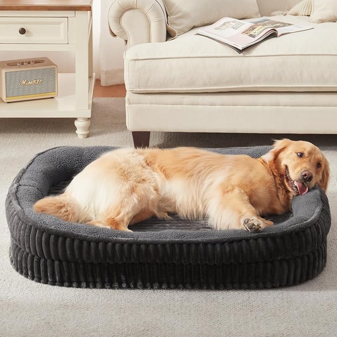 Orthopedic Dog Bed for Large Dogs Breeds, High Density Egg Crate Foam Dog Sofa Beds,Oval Kennel Bed, Pet Couch Bed with Four Sided Bolster, Removable Washable Cover& Non-Slip Bottom - Image 9