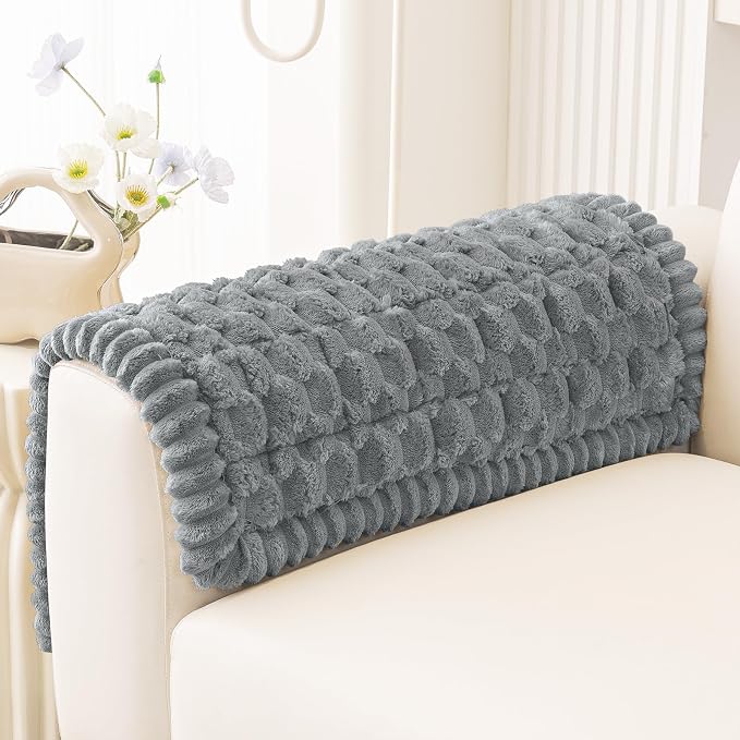 Smiry Non Slip Couch Covers for Dogs, Scratch Resistant Pet Sofa Protector | Machine Washable Soft Fuzzy Thick Furniture Cover for Sofa Loveseat Sectional Large Dogs, Grey, 27.6" x 27.6" by Smiry