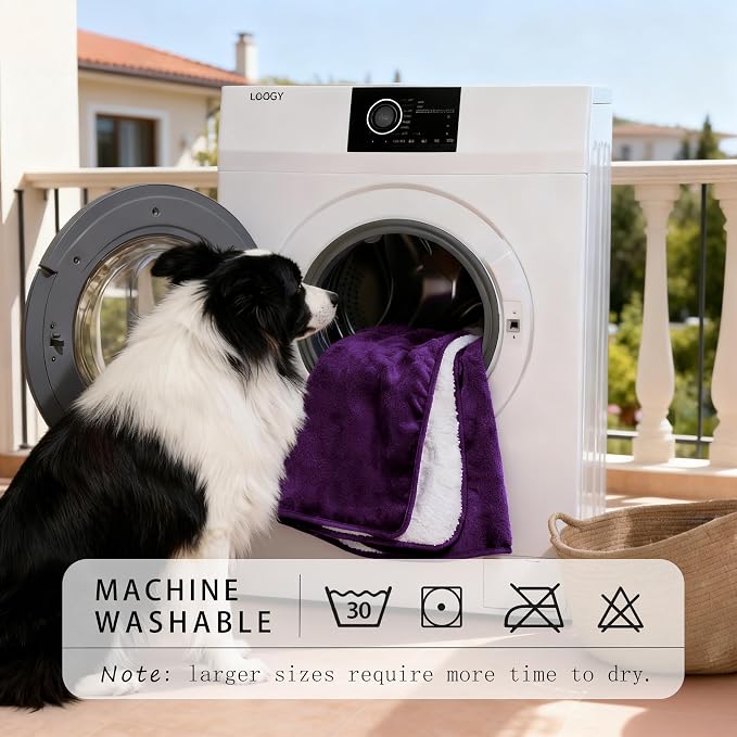 Smiry Waterproof Dog Bed Blanket, Leakproof Pet Throw Blanket for Bed Couch Sofa, Reversible Sherpa Fleece Furniture Protector Cover for Small Medium Large Dogs Cats (Purple, 50x60 inches) - Image 5