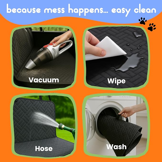 Car Back Seat Extender for Dogs – 40% Extra Space, 600D Oxford Waterproof Dog Car Seat Cover with Hard-Bottom Bridge, Non-Slip Base, Mesh Window & Storage Pockets – Foldable Design - Image 5