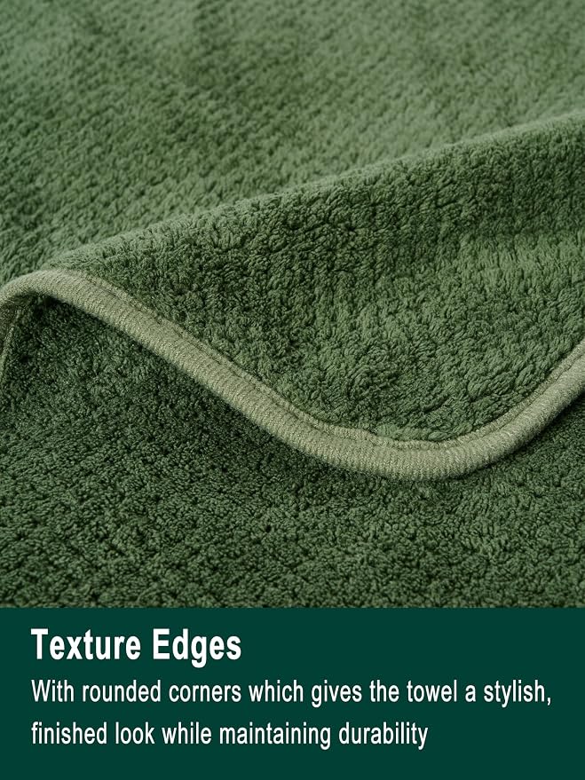 Bath Sheets 40x80 Inches 2-Piece, Extra Large Bath Towels, Soft Absorbent Quick Dry, Microfiber Towels for Bathroom Beach Pool Gym Spa, Olive Green - Image 7