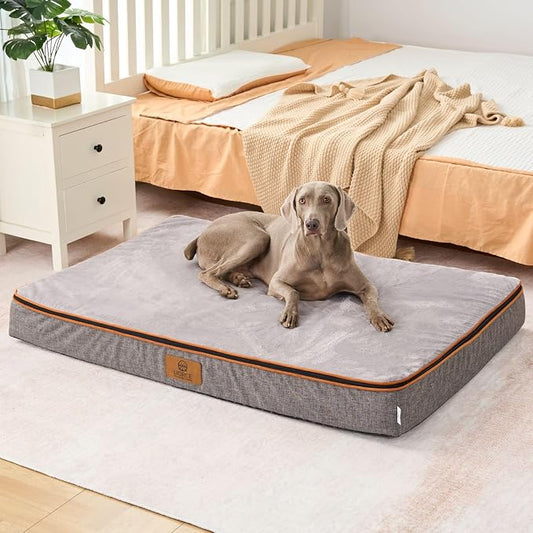 LIORCE Orthopedic Memory Foam Giant Dog Bed - 6" Thick Beds for Large Sized Dog - Waterproof Removable Washable Cover & Wrap-Around Zipper - Ultimate Comfort & Easy Maintenance by LIORCE