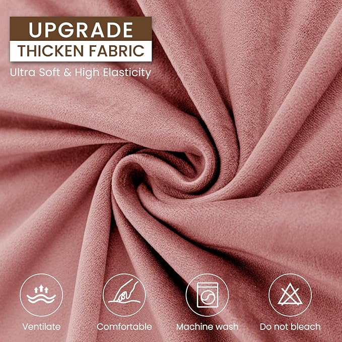 XINEAGE 3-Piece Velvet Sofa Cover,Couch Covers for Dog,Pink | 2 Cushion Sofa,Stretch Non-slip Elastic, Pet-friendly, Washable, Fast Setup, Soft Plush Fabric, Furniture Protector. - Image 5