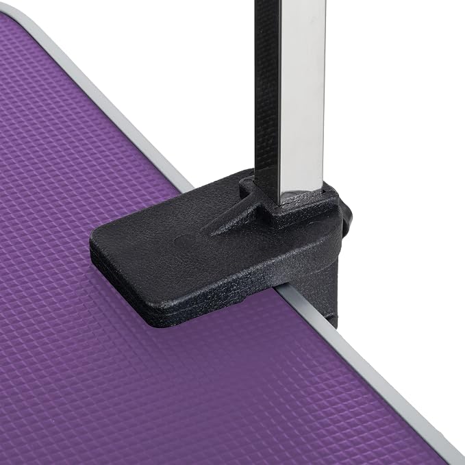 Professional Dog Pet Grooming Table Adjustable Heavy Duty Portable w/Arm & Noose & Mesh Tray (Purple, 42") - Image 7