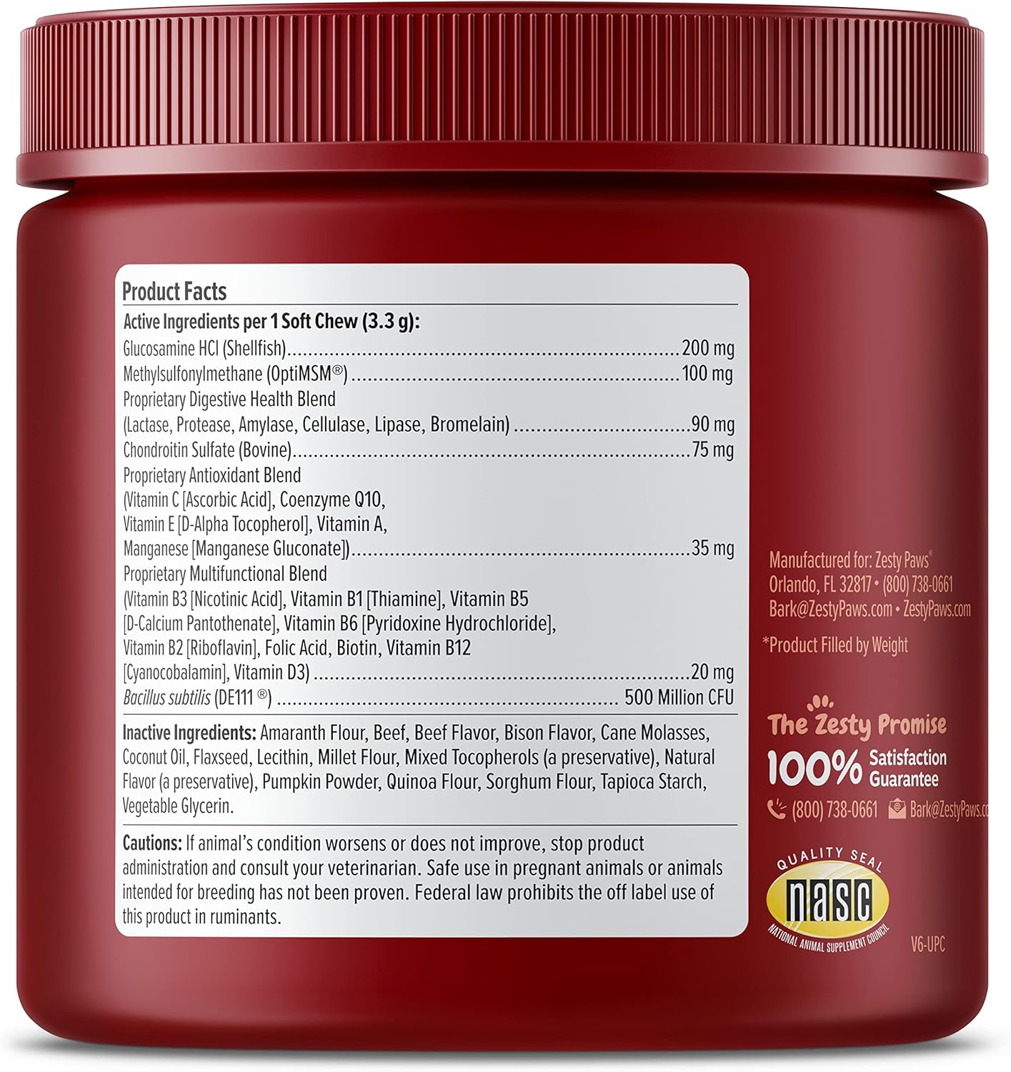 Zesty Paws Dog Multivitamin, Chewable Dog Vitamins and Supplements for Hip & Joints, Skin & Coat, Omega 3 Fish Oil for Dogs- Senior & Puppy Multivitamin - Bison- 90ct