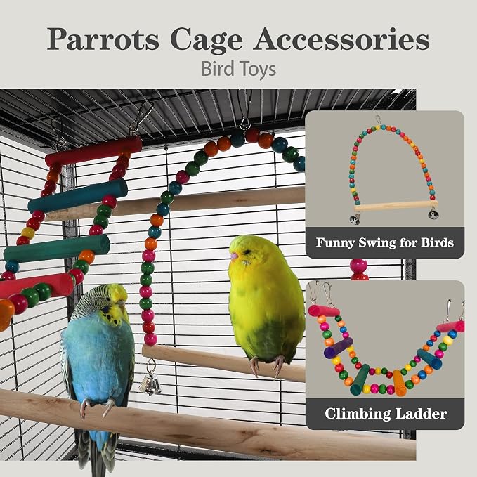51" Small Bird Cage with Stand,Parakeet Cage, Parrot cage with Parakeet Toys, Bird Cage Accessories for Lovebirds Cockatiel Conure Finch Canary Budgie - Image 6