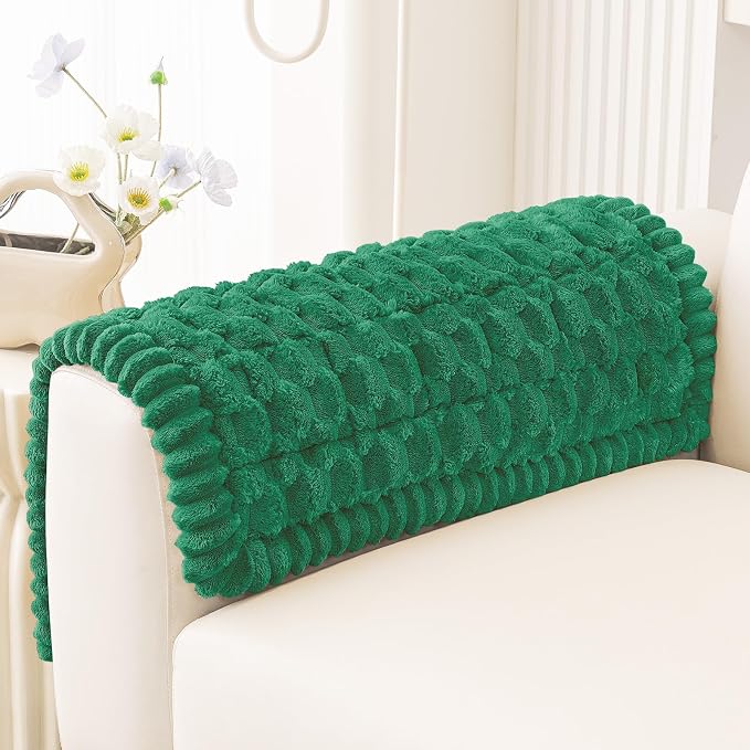 Smiry Non Slip Couch Covers for Dogs, Scratch Resistant Pet Sofa Protector | Machine Washable Soft Fuzzy Thick Furniture Cover for Sofa Loveseat Sectional Large Dogs, Emerald Green, 27.6" x 27.6" by Smiry