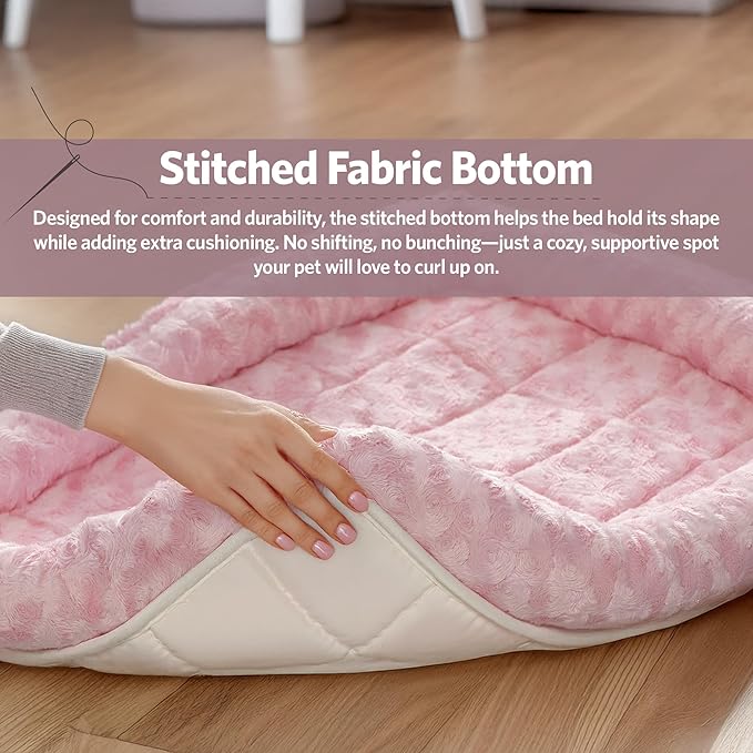 MidWest Homes for Pets QuietTime Fashion XS Dog Bed - Pink Faux Fur Bolster, Ultra-Soft and Machine Washable, Fits 22-Inch Crates and Carriers, for Small Dogs and Cats - Image 6