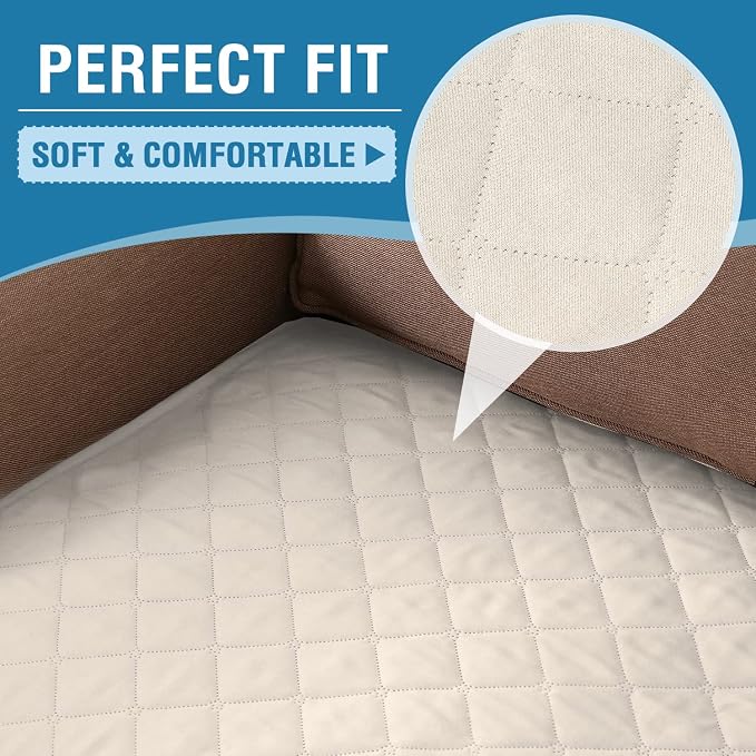 H.VERSAILTEX Couch Cover for Dogs Washable 100% Waterproof Sofa Cushion Cover Dog Bed Cover Non-Slip Pet Blanket for Sofa Cushion Protector, 35" x 74", Ivory - Image 7
